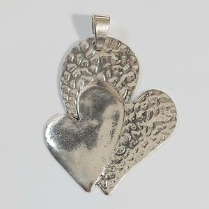 Large Silver Heart Necklace Pendant